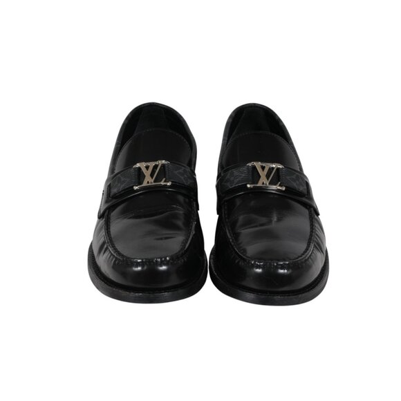 Louis Vuitton Mens Major Loafers Sz US 7.5 UK 6.5 Black Leather Monogram Slip On main image 11